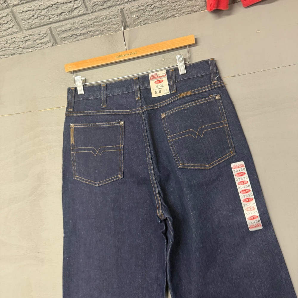 Ridge Rider Mens Slim Fit Jeans 33x38 Dark Wash Denim Straight Leg 14030R-20 NWT